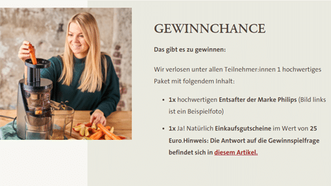 entsafter gewinnspiel